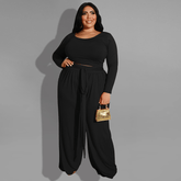 Women's Solid Color Knitted Two-Piece Set - Shah S. Sahota